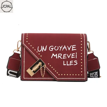 

Fashion mini letter shoulder bag Messenger bag ladies designer wallet Bolsos Mujer Scrub rivet personality tide bag