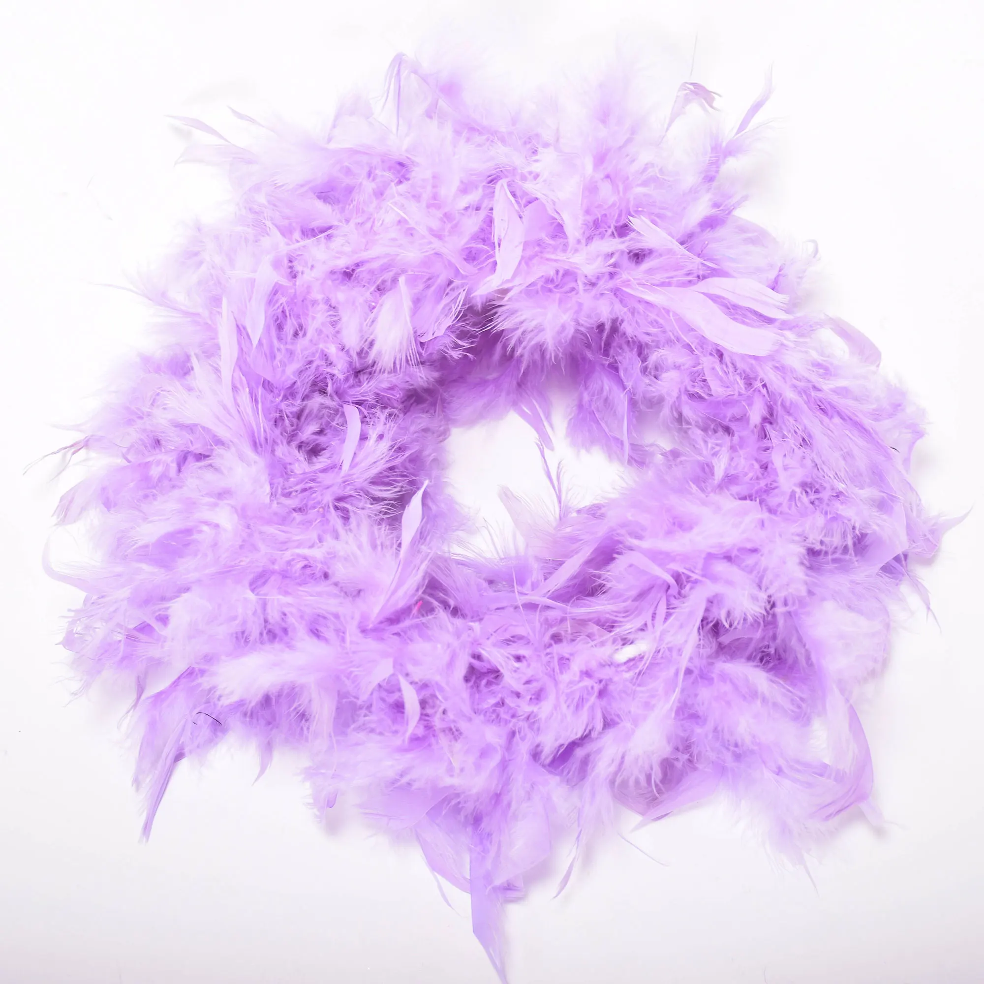 2M Multi Color Fluffy Handcraft Ostrich Feather Plume Boas Scarf Clothes for Wedding Valentine Day Decoration Performance Dance - Цвет: Светло-фиолетовый