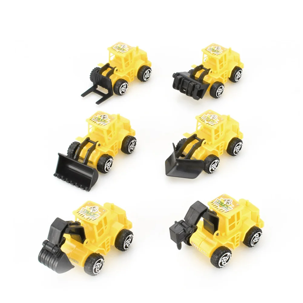 6Pcs Kids Mini Excavator Model Car Toys Engineering Vehicle Car Model Excavator Boy Educational Toy Gift 4