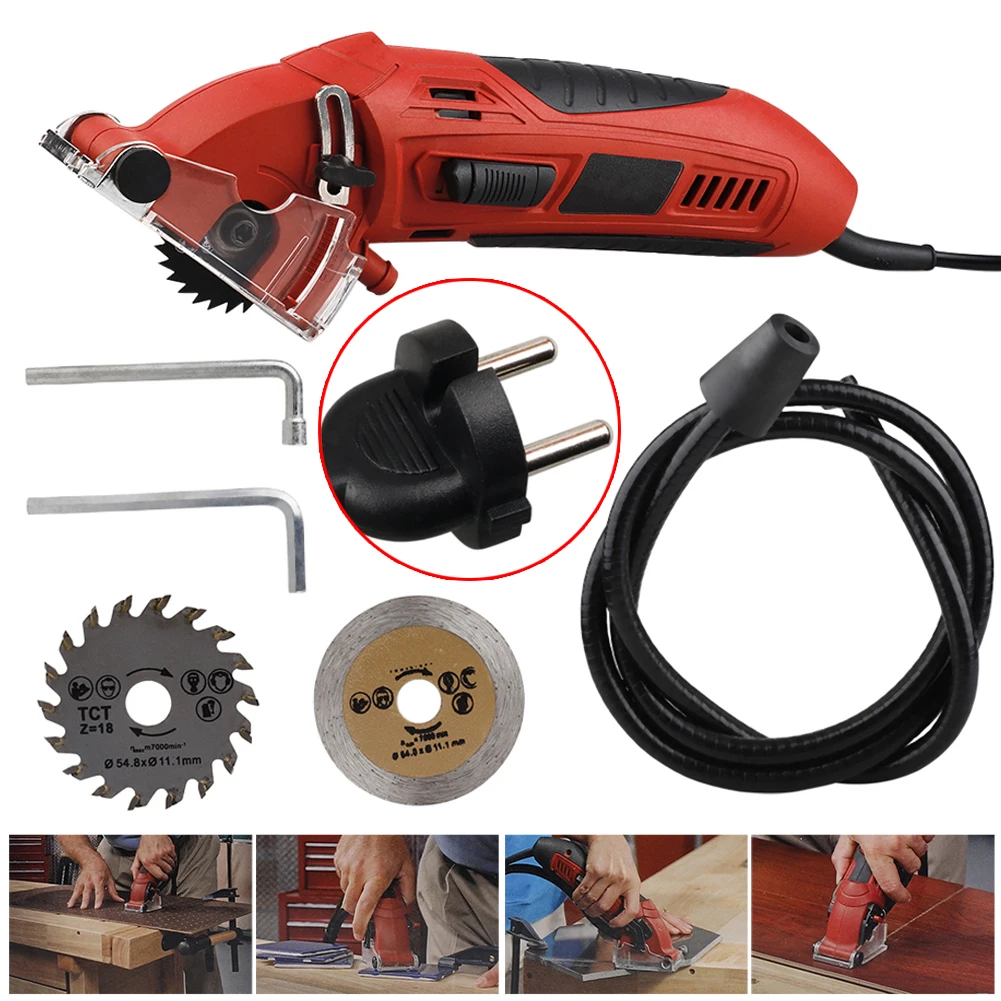 

Mini Electric Saw Circular Wood Saw Metal with 3pcs Blades Outdoor Camping Activity Portable Multifunctional Power Tools Set