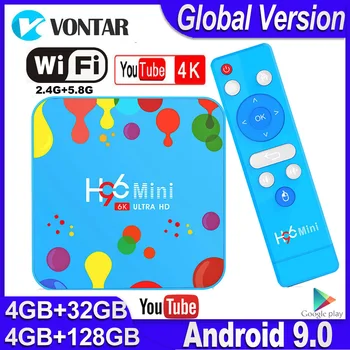 

H96 Mini Android TV Box Max 4GB RAM 128GB ROM Smart TV Box Android 9.0 H96mini Allwinner H6 2.4/5G Wifi TVBOX support Youtube 4K