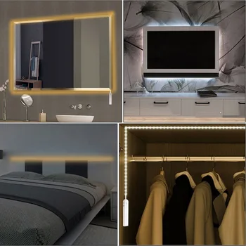 

3M 2M 1M LED Smart Stair Light Under Bed Light PIR Sensor Detector Control Intelligent Wall Lamp Cupboard Wardrobe Kitchen Light