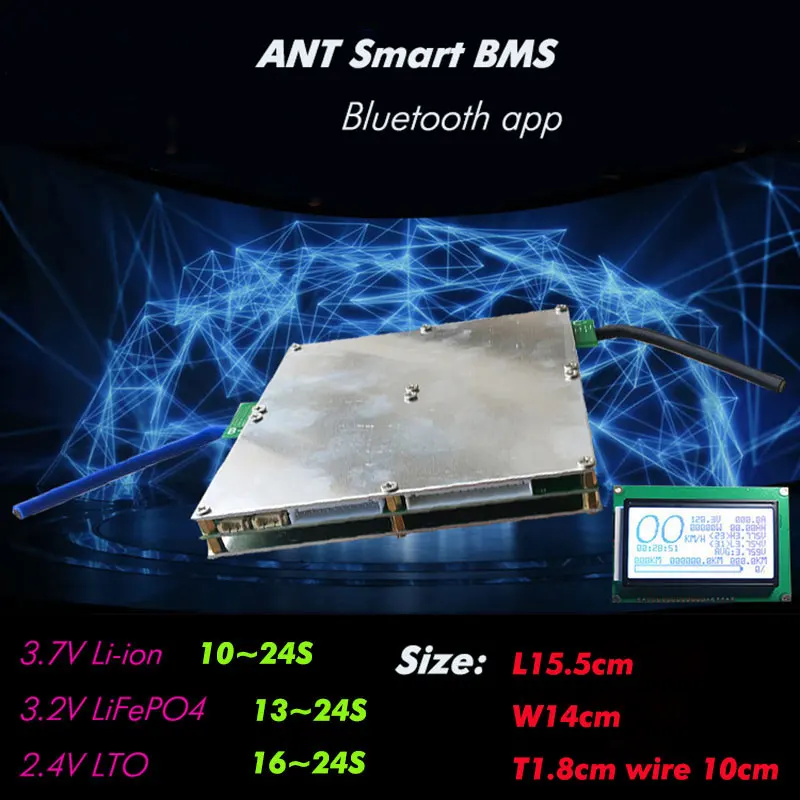 10S до 24S 50A/80A/100A120A большой LiFePO4 литий ионный смарт BMS с Android Bluetooth программного
