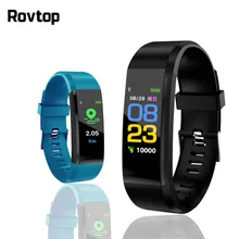 Rovtop 115 Plus Smart Wristband Blood Pressure Watch Fitness Tracker Heart Rate Monitor Band Smart Activity Tracker Bracelet