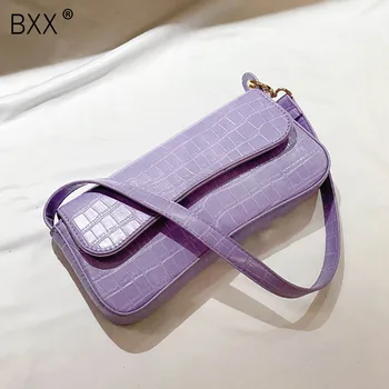 

[BXX] Fashion Small Stone Pattern PU Leather Hand Bags For Women 2020 Elegant Travel Luxury Shoulder Handbags and Purses HN162