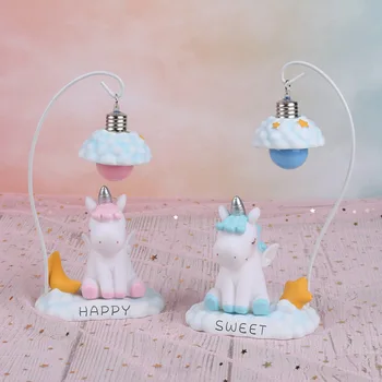 

Bedroom Unicorn Nightlight Creative Dreamy Girl's Heart Room Decoration Decorations Bedside Lamp Gifts for Girls