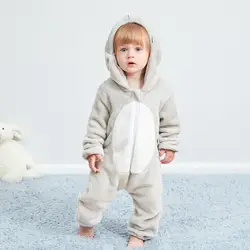 Повседневная Пижама-комбинезон; фланелевая зимняя теплая детская одежда для сна; пижамный комплект; одежда для сна с капюшоном из