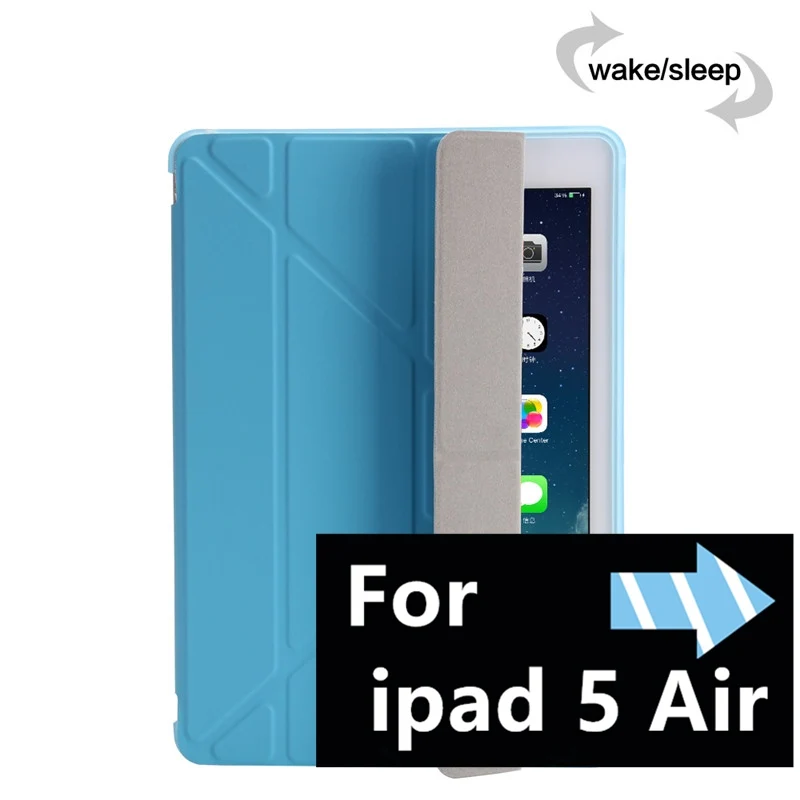 Умный для нового ipad 9,7 / флип-чехол с подставкой для ipad 5 Air ipad mini 1/2/3/мягкий ТПУ задний кожаный чехол подставка для планшета чехол - Цвет: 5 Blue