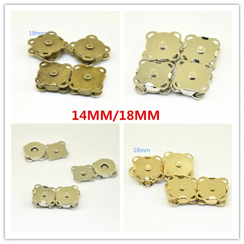 Nuovo 50 Set/Lotto Sew On Magnetica Di Metallo Snap Fasteners Presse Pulsante Per Cappotto Sacchetto Di Indumento Accessori Scrapbooking Fai Da Te