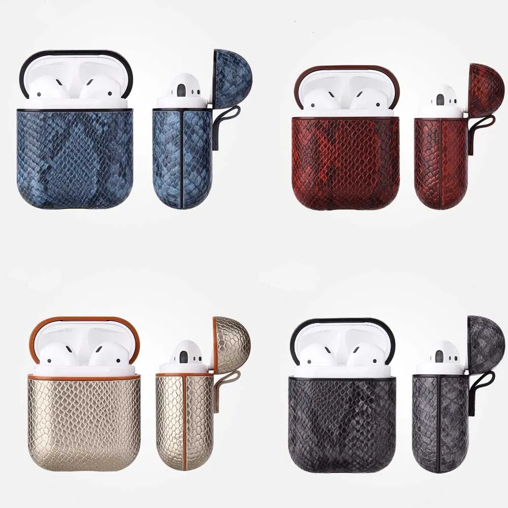 

Non Slip Skin Bag Case for Apple AirPods Bluetooth Wireless Earphone Leather Case for Air Pods Funda Cover Charging Box Cases