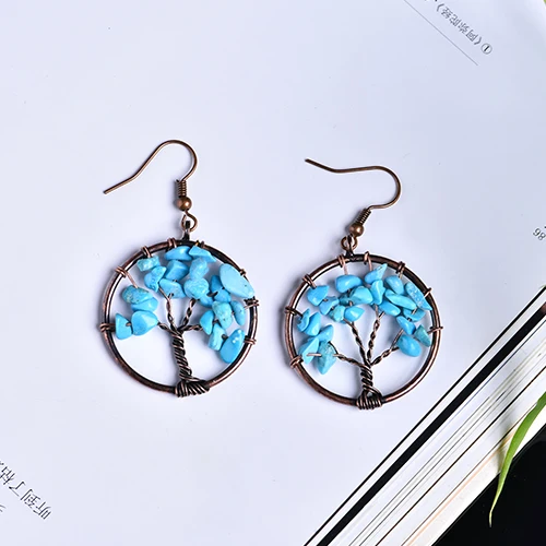 blue veins stone Модные красочные серьги с натуральным кристаллом аметист розовый кварц используется для вечерние DIY серьги пара ювелирных изделий подарок на праздник - Цвет: blue veins stone