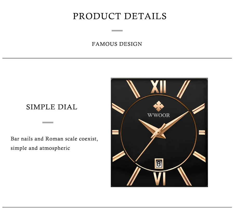 WWOOR New Design Women Bracelet Watches Top Brand Luxury Gold Square Quartz Watch Ladies Dress Waterproof Wrist Watch Gift Clock