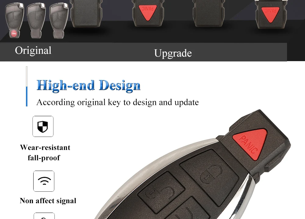 Keyforkess 2/3/4 pulsanti chiave dell'automobile Shell per Mercedes Benz B C E ML S CLK CL sostituzione modificata Smart Auto Key Case Upgrade - H257d8101effb4610aa6995485d6c71502