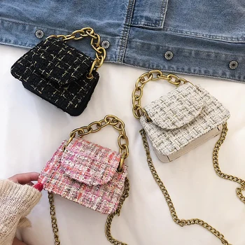 

Mini Woolen Cloth Flap Bags 2020 Fashion Crossbody Chain Messenger Bag for Women Female Lady Small Coin Purse Shoulder Handbag