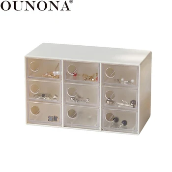 

OUNONA Mini Jewelry Drawer Organizer with 9 Drawers Art Crafts Storage Box Hair Pins Clips Container Office Supplies Storage Box