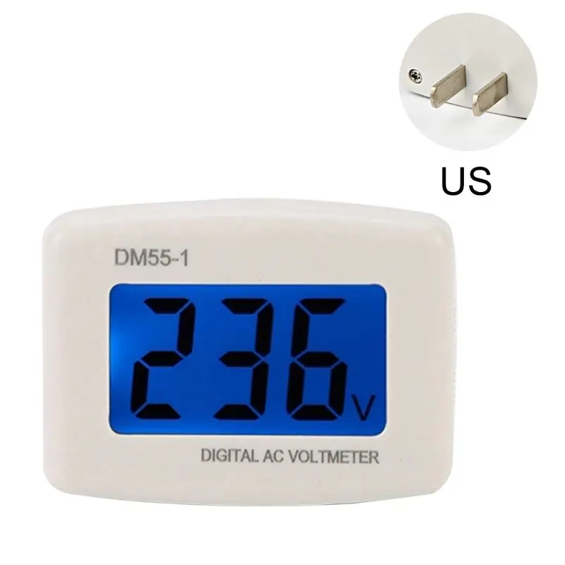 

DM55-1 Digital LCD Voltage Test Monitor AC 80-300V Plug In Volt Meter Voltmeter R9JF