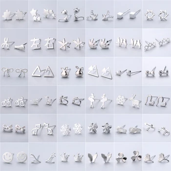 

Temperament Love Little Daisy Butterfly Earrings No Allergic Ear Jewelry Women 925 Silver Earring Needle Stud Earrings For Girls