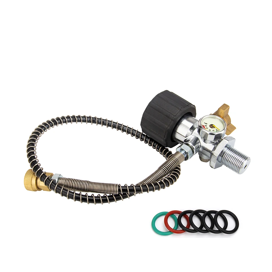 

PCP Scuba Diving Brand New Style Din Valve Filling Station Refill Adapter with 40mpa Gauge 50cm High Pressure Hose M18x1.5
