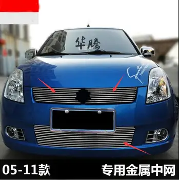 

Car styling fit for Suzuki Swift 2005-2008 Quality Stainless steel Car front bumper Mesh Grille Around Trim Racing Grills