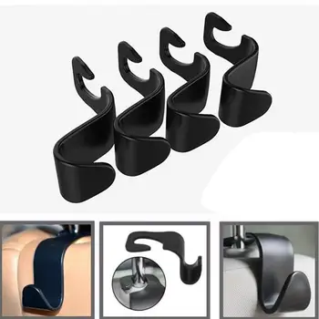 

High quality Practical 4 Pcs Car Hook Seat Hook SUV Back Seat Headrest Hanger Storage Hook For Food Bag Handbag Car Accessories