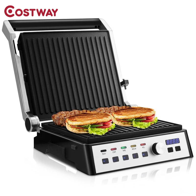 

1500W Electric Grill Indoor Grill with Removable Plates Adjustable Temperature Multiple Selections BBQ Grills EP23542US