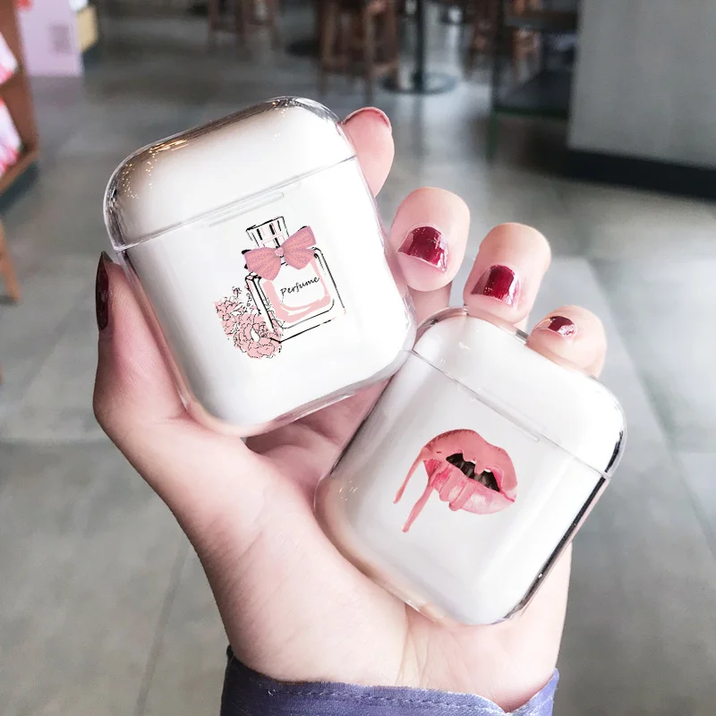

Fashion Hard Plastic Air Pods Case For Apple airpods Case Luxury Cartoon Logo Transparent Airpods Case in Earphone Accessories