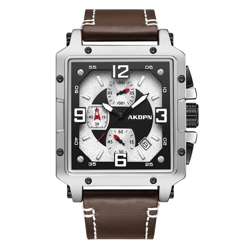 AKDPN High Quality Luxury Brand Big Dial Men Quartz Wristwatch Sports Waterproof Luminous Chronograph Clock Relogio Masculino