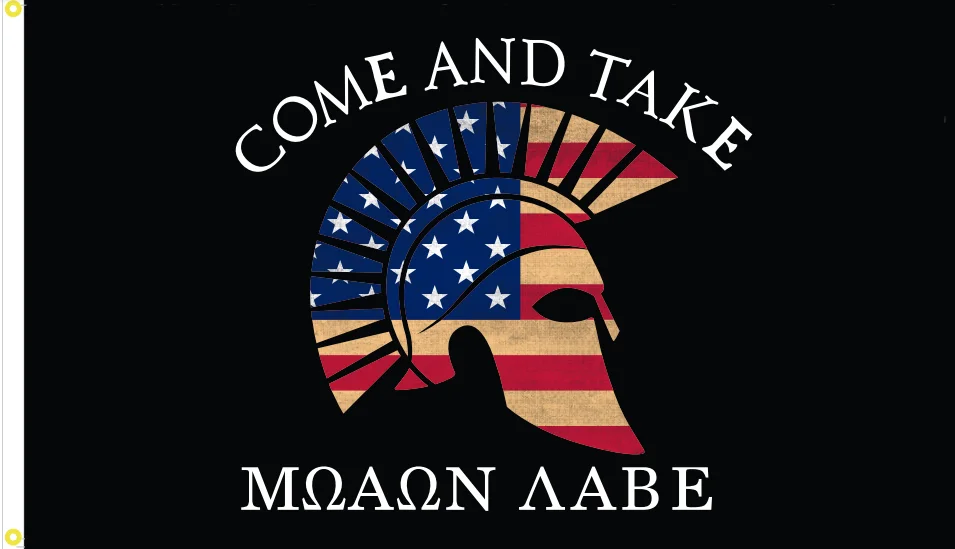 Molon Labe Come and take USA Retro Black Flag 3X5FT 150X90CM Banner brass metal holes | Дом и сад