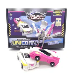 Transformação 2 em 1 carro robô brinquedo anime ação colisão transformando modelo de deformação pegasus veículos brinquedo presente para crianças