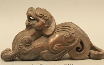 

mrui 4" Lucky China Chinese Fengshui Bronze Animal Pi XIU Unicorn Beast Statue