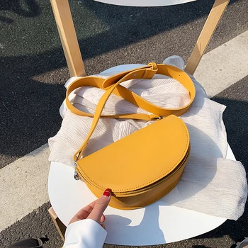 

Solid Color Saddle Crossbody Bags For Women 2020 PU Leather Shoulder Bag Female Luxury Brand Lady Summer Travel Hand Bag Purses