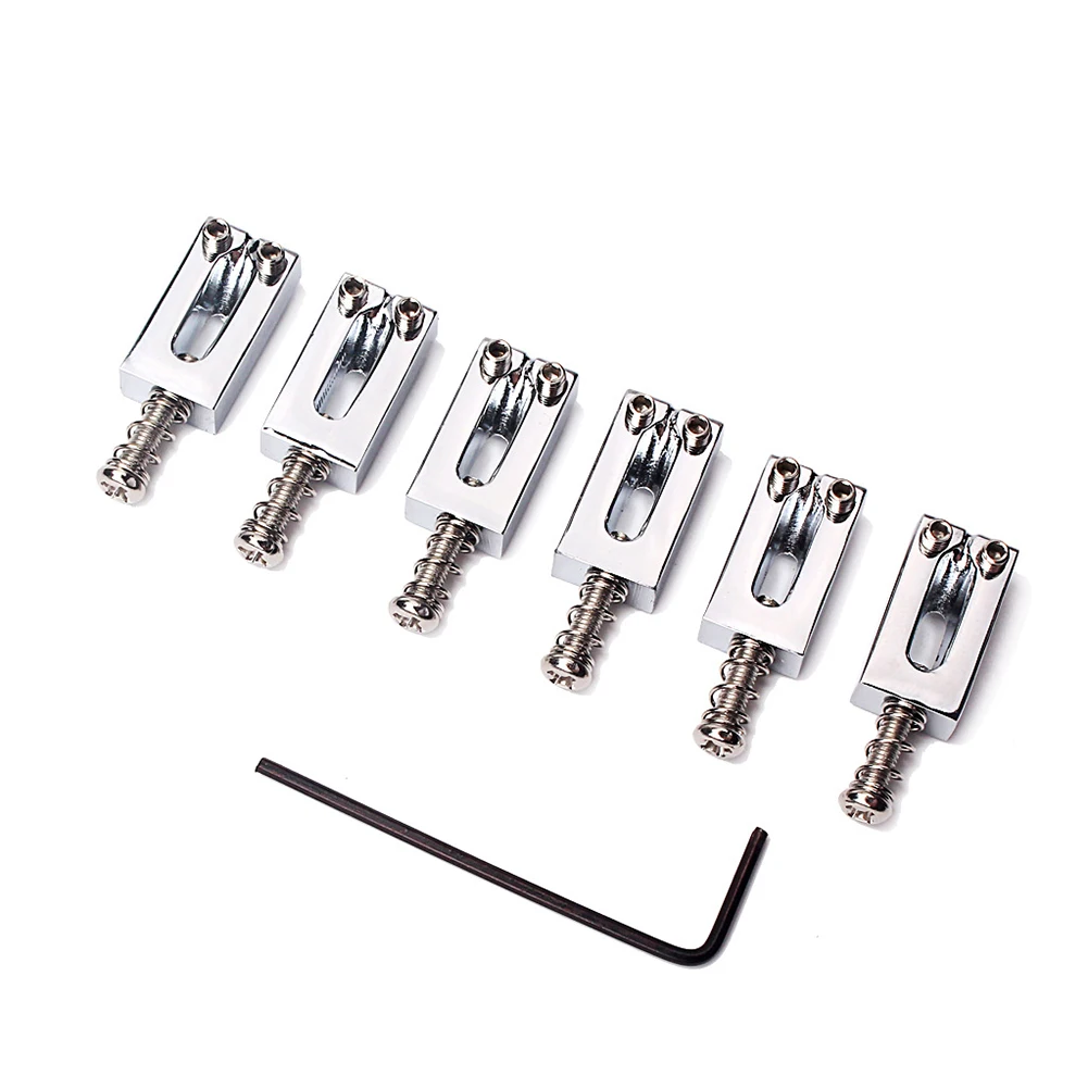 

6 Pcs Accessories String Bridge Instruments Roller Saddle Replacement Tune Detachable Metal Parts Electric Guitar Tone Improve