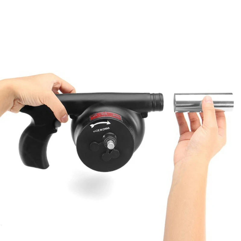 Günstige Kochen im freien BBQ Fan Gebläse Für Grill Feuer Faltenbalg Hand Kurbel Werkzeug für Picknick Camping herd zubehör