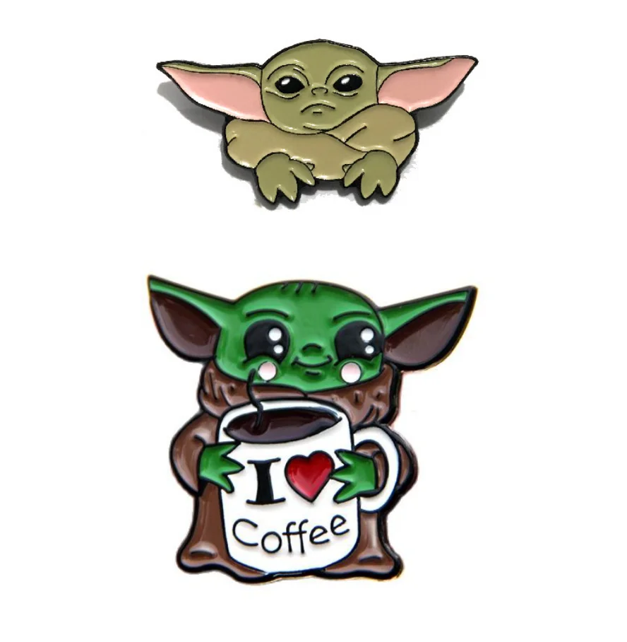 スターウォーズ映画漫画マーダリアンベイビーヨーダエナメルブローチラペルピン男性と女性の服バッグバッジジュエリーギフト ブローチ Aliexpress
