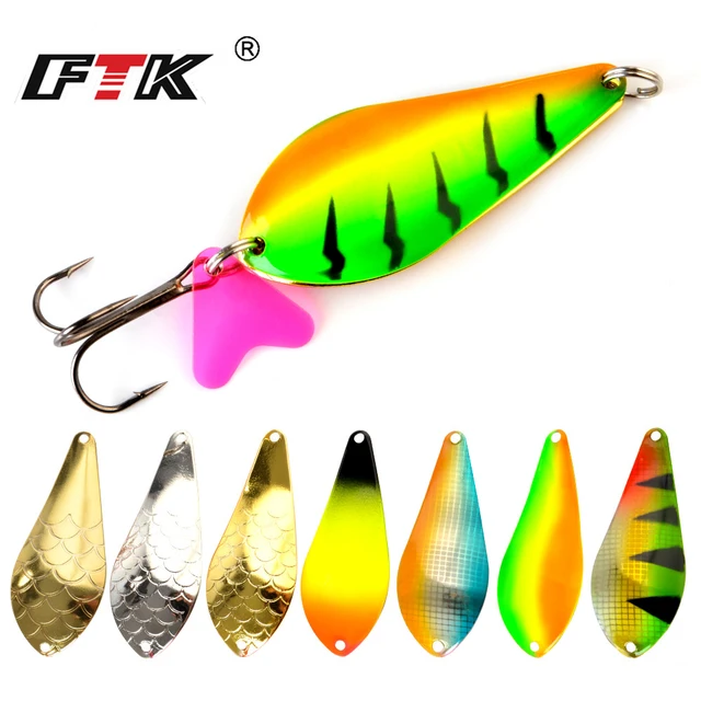 Metal Spoons Fishing Lures Spinners Spoon Paillette Baits Casting