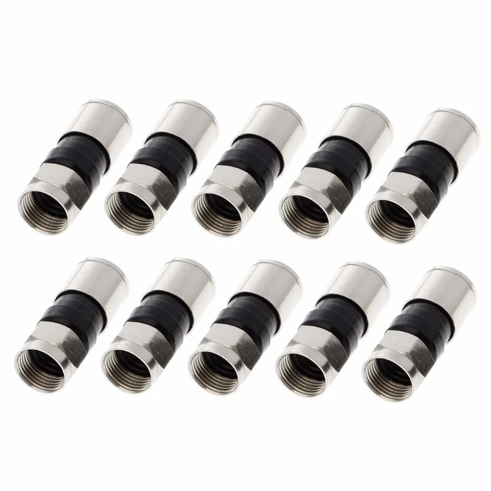

10Pcs 2.7cm Snap Seal Plug Connector RG6 F Type Compression For Sky Satellite Virgin Cable Wire connectors