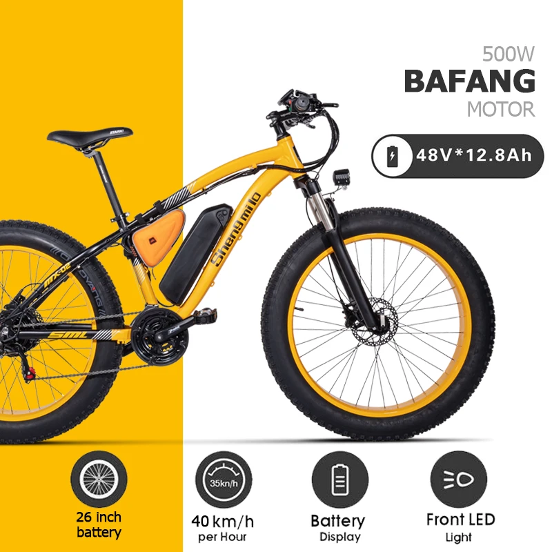 BAFANG 500 Вт пляжный Электрический велосипед 48V17AH Электрический песочный автомобиль 26 дюймов Электрический велосипед