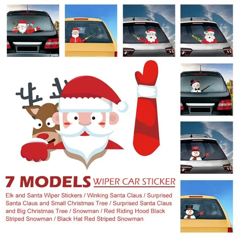 

Christmas Car Rear Windshield Wiper Stickers Waterproof Windscreen Decals