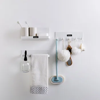 

2020New Bathroom Storage Rack ABS Wall Shelf Shower Caddy Bathroom Organizer Toothbrush Cup Cosmetics Shampoo Holder Shelves