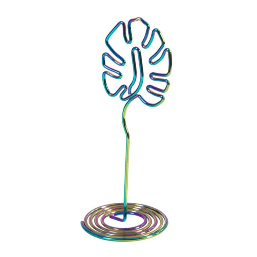 

1PC Electroplated Message Clips Business Card Holder Notes Clip Photo Holder Office Home Desktop Decoration Memo Clip Ornament