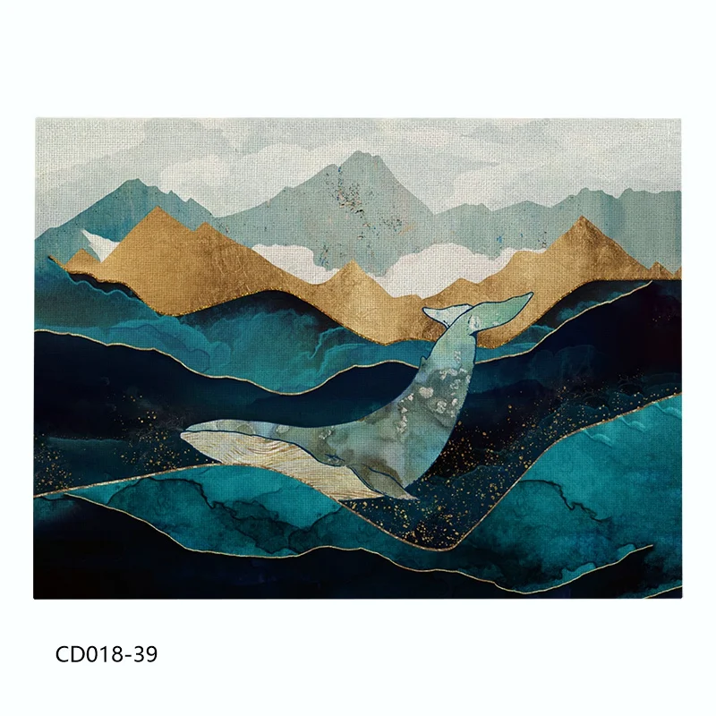 CD018-39 Льняной/хлопковый коврик в стиле ретро, коврик для кухни, обеденного стола, подстаканник, столовый набор, коврик для стола, коврик для гостиницы, домашний декор - Цвет: CD018-39