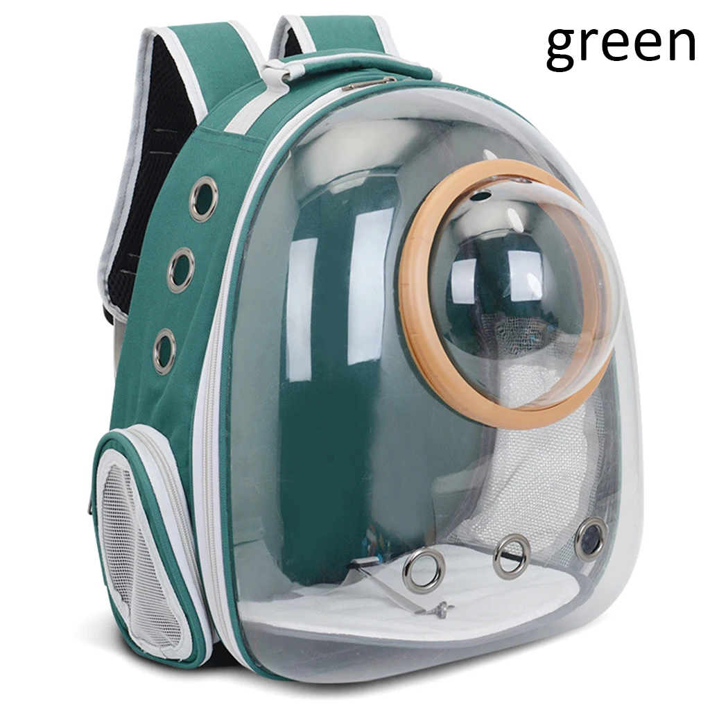 green Рюкзак для собак и кошек, дорожная сумка для кошек, двойная сумка на плечо, космическая капсула, рюкзак для кошек, прозрачная сумка, сумка для кошек, сумка для переноски - Цвет: green
