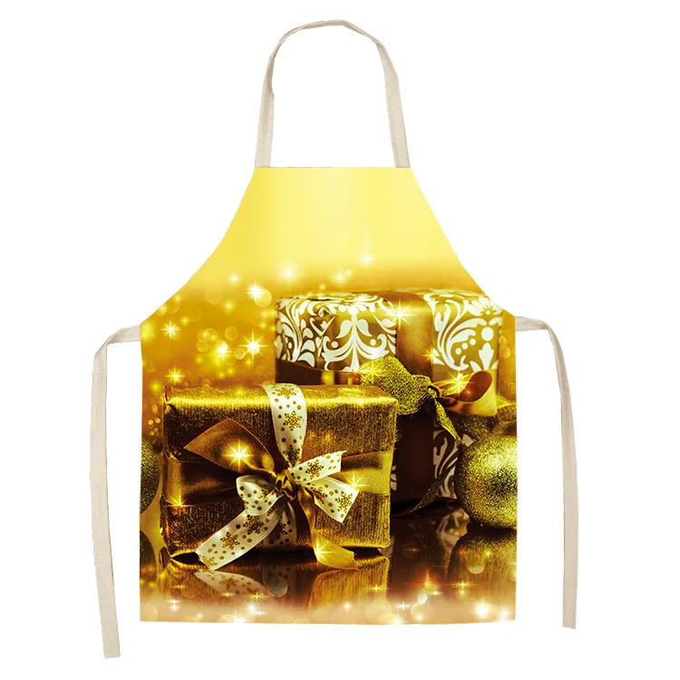 1pcs/lot Kitchen Cooking Christmas Apron Home Sleeveless Cotton Linen Aprons for Men Women Baking Accessories