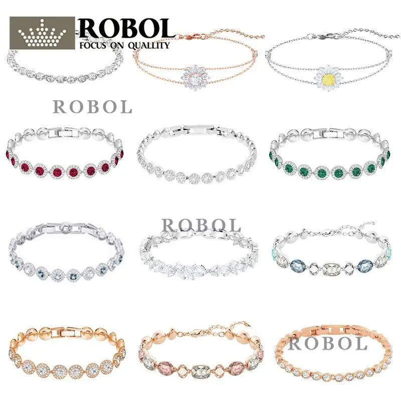 High Quality Swa SL008 Transparent Brick Mosaic Square Round Cat Eye Frosting Leaves Sun Flower Crystal Bracelet Jewelry | Украшения и