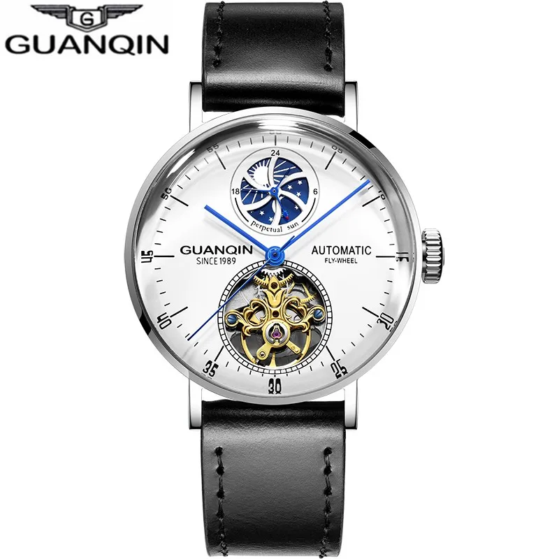 GUANQIN автоматические механические часы мужские часы Tourbillon Топ бренд класса люкс дропшиппинг relogio masculino - Цвет: A