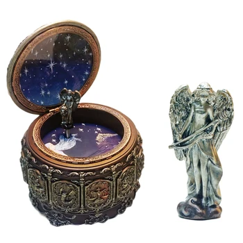 

Home Decor Friends Retro Style Music Box Resin 12 Gifts Birthday Valentine's Day Round Antique Electric Christmas