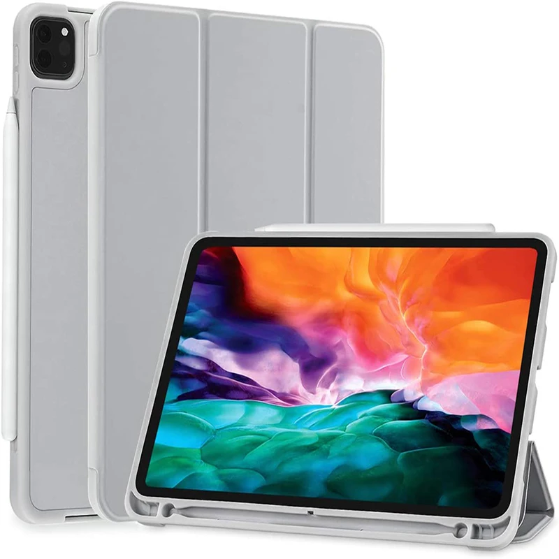 

2020 iPad Pro 11 2nd Gen For 2018 iPad Pro 11 Case iPad Pro 2020 12.9 Case Silicone Cover With Pencil Holder Smart Case