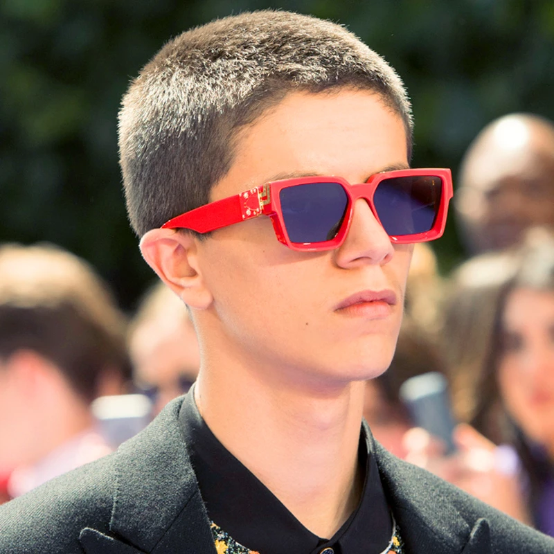 Австралия Мода Мужские квадратные солнцезащитные очки Винтаж Элитный бренд черный прямоугольник панк дорожные очки для Для женщин Красный мужской подарок