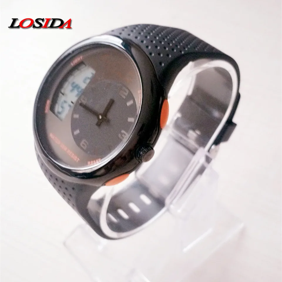 orange Losida, люксовый бренд, топ, мужские часы, кварцевые, аналоговый, цифровой, светодиодный, спортивные часы для мужчин, армейские, военные, наручные часы, Relogio Masculino - Цвет: orange