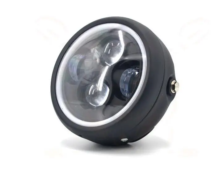 7 ''черная светодиодная круглая Модифицированная фара с хромированным кольцом